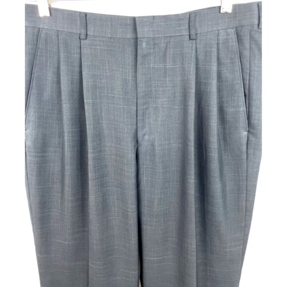 Haggar Mens Black Pleated Dress Pants Size 34W 30L Tailored Fit Cuffed Hem - Picture 5 of 7